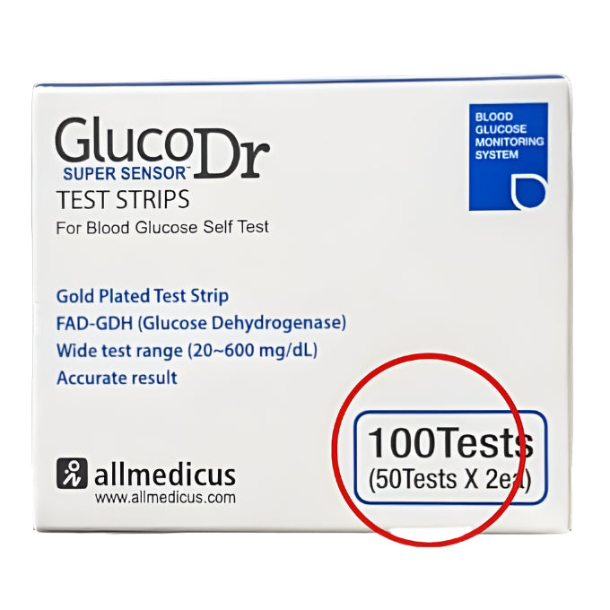 شرائط قياس السكر جلوكو دكتور سوبر سينسور GlucoDr Super Sensor علبة 100…