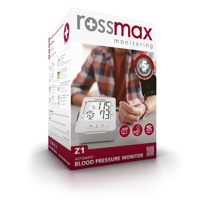 روزماكس Rossmax Z1 مخرج USB - جهاز ديجيتال لقياس ضغط الدم (ذراع) - دقة سويسرية