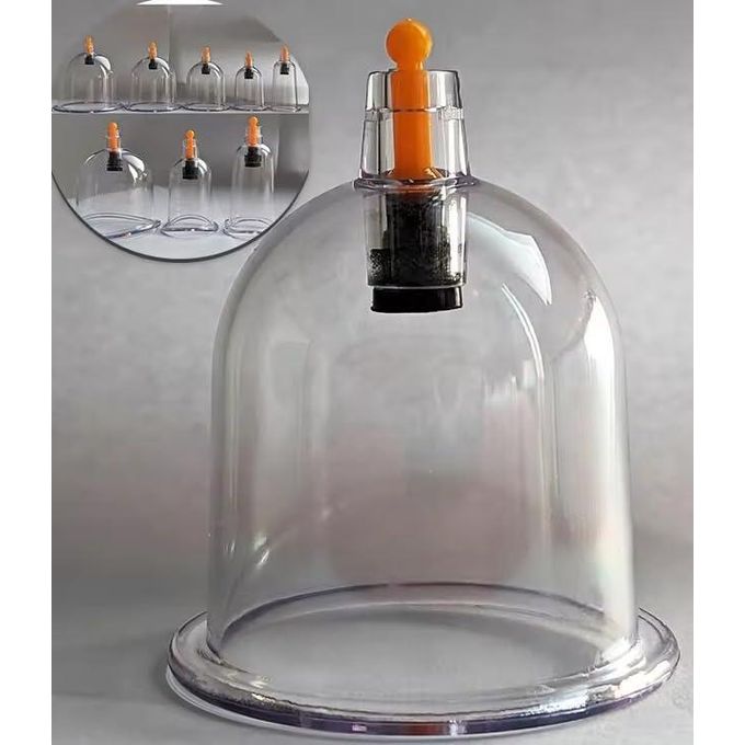 طقم حجامة بوتنزا ٨ كاسات مع مضخة شفط يدوية مقاس ٥ | Potenza Cupping Set Size 5