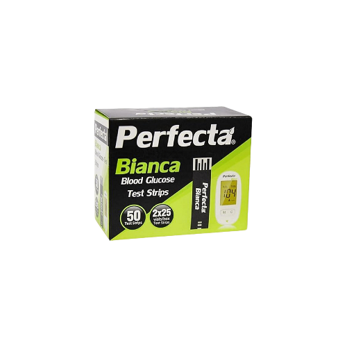 شرائط قياس السكر الدم بيرفيكتا بيانكا Perfecta Bianca علبة 50 شريط