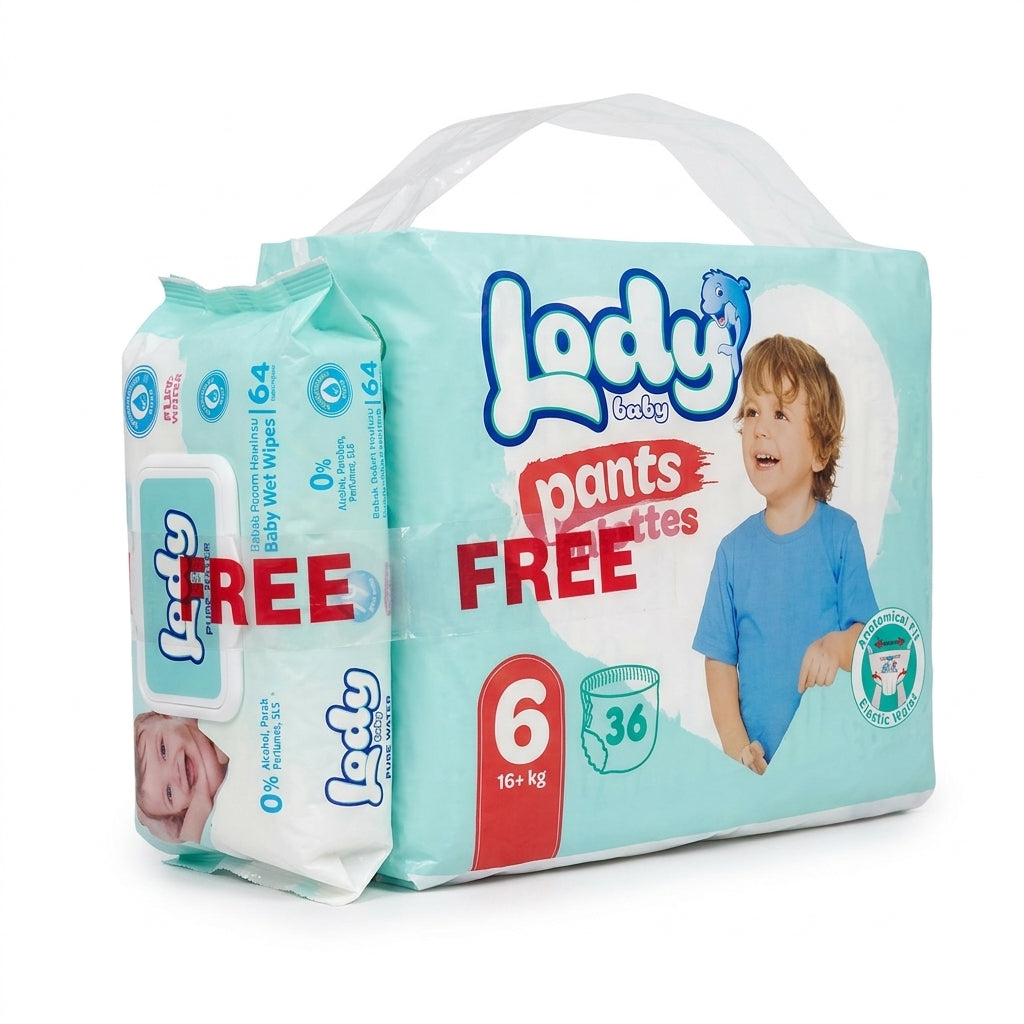 حفاضات لودي بانتس مقاس 6 إكس لارج (16+ كجم) - 36 قطعة | Lody Pants XL
