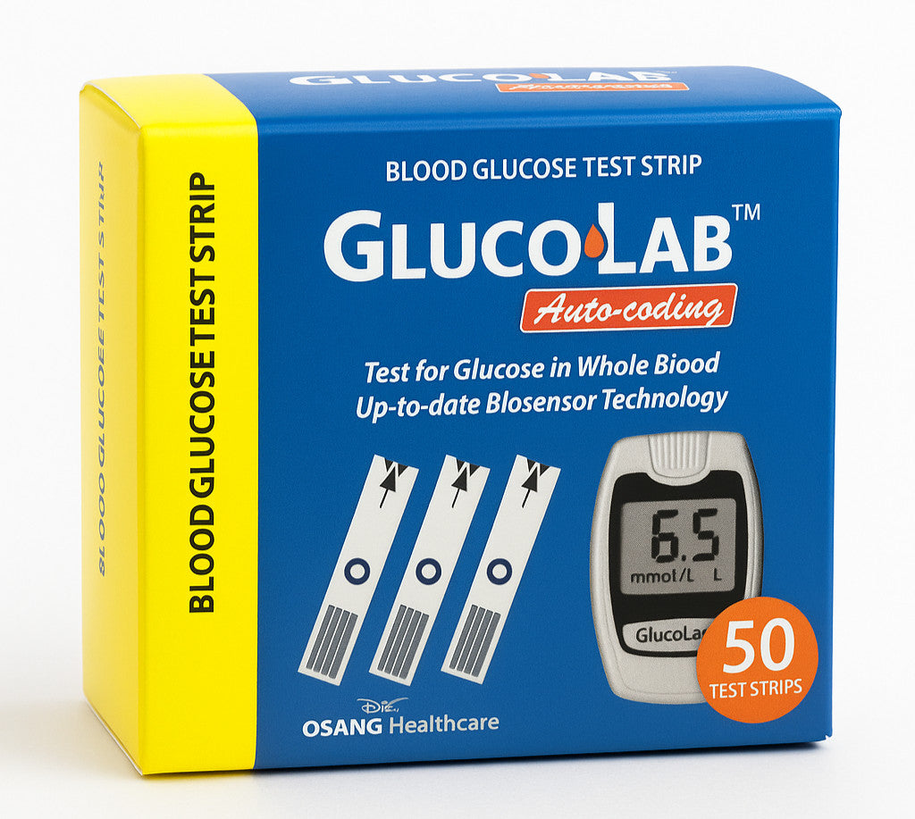 جهاز قياس السكر GlucoLab - علبة 50 شريط