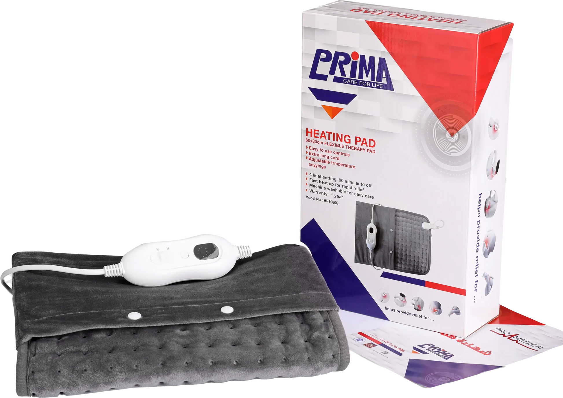 مخدة حرارية بالكهرباء بريما Prima قابلة للغسيل- 60×30 سم