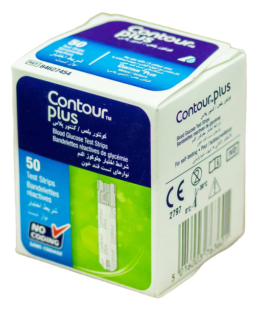 Contour Plus شرائط كونتور بلس لقياس السكر - 50 شريط