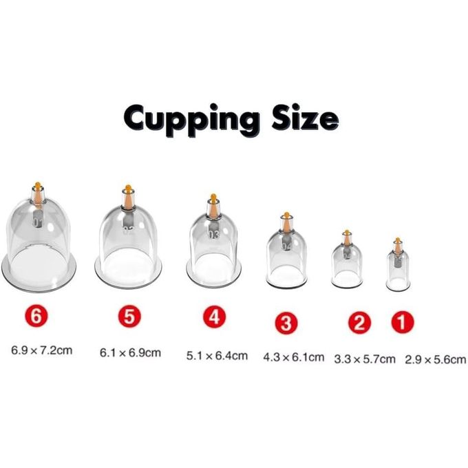 طقم حجامة بوتنزا ٨ كاسات مع مضخة شفط يدوية مقاس ٥ | Potenza Cupping Set Size 5