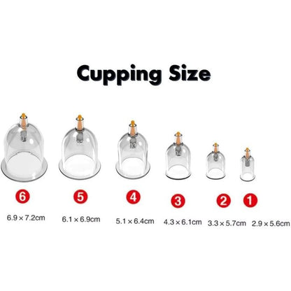 طقم حجامة بوتنزا ٨ كاسات مع مضخة شفط يدوية مقاس ٥ | Potenza Cupping Set Size 5