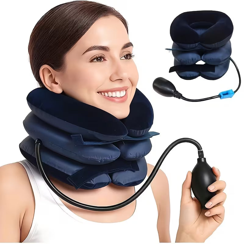 جهاز شد الرقبة الهوائي القابل للنفخ | Neck Traction Device - Inflatable Cervical Collar for Pain Relief