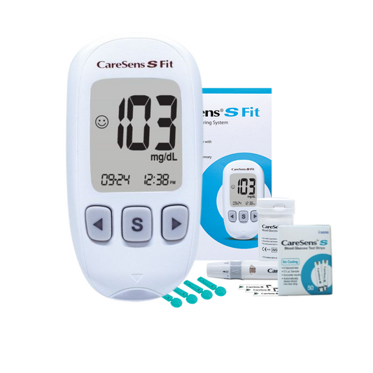 جهاز قياس السكر الكوري CareSense كيرسينس مع 100 شريط +100 شكاكة - شحن مجاني