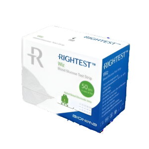 Bionime RIGHTEST Wiz Plus علبة 50 شريط قياس سكر بايونيم ويز بلس