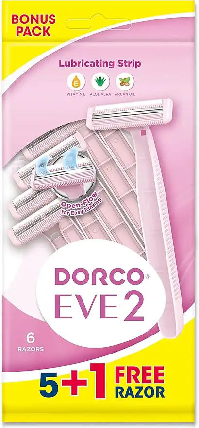 Dorco Eve 2 Simple Women's Razor 5 Blades Plus 1 Free