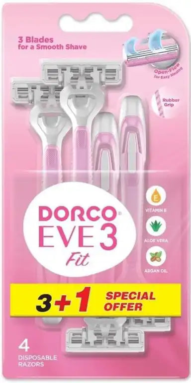 Dorco Eve 3 Women's Razor 3 Blades Plus 1 Free