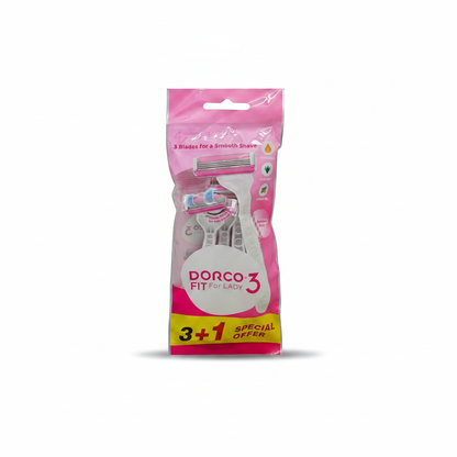 Dorco Eve 3 Women's Razor, 3+1 Free Pack