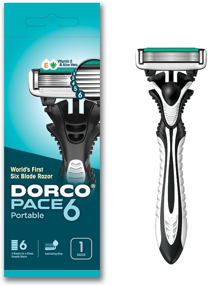 شفرة حلاقة دوركو بيس 6 شفرات - قطعة واحدة رأس متحرك | Dorco Pace 6-Blade Razor