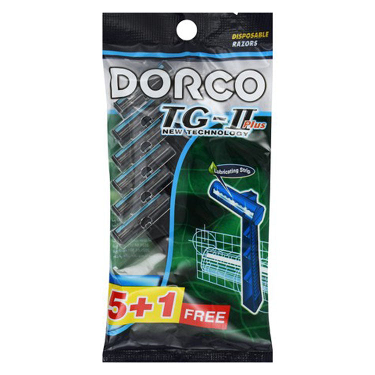 Dorco TG-II Plus Disposable Razors Packaging 5+1 Free