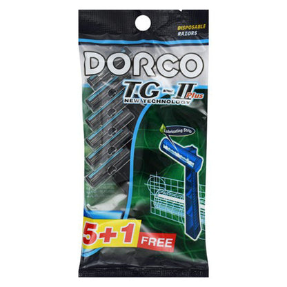 Dorco TG-II Plus Disposable Razors Packaging 5+1 Free