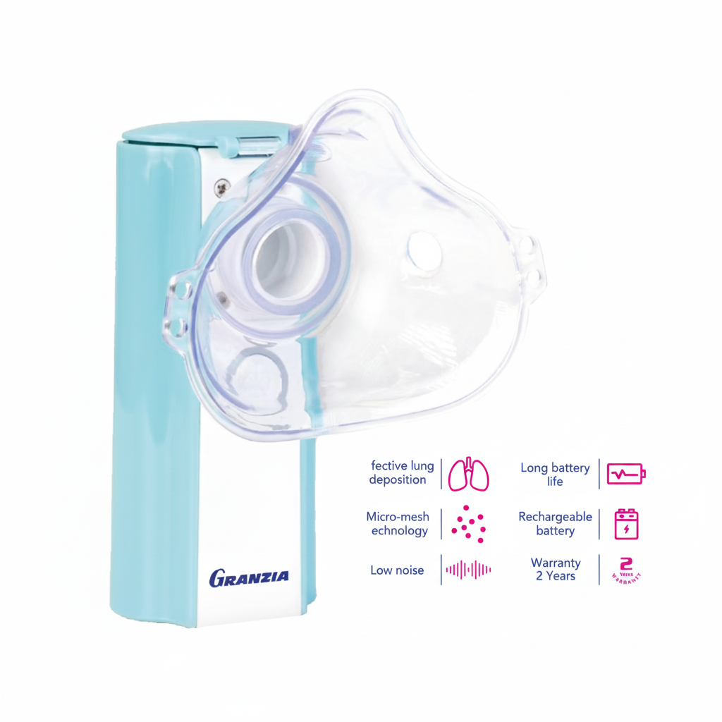 جهاز نيبولايزر جرانزيا Granzia Pure Mesh | جلسات التنفس للكبار والأطفال