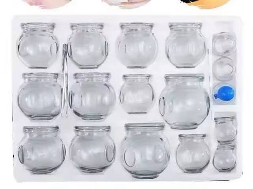 طقم كاسات حجامة ١٠ كاسات بأحجام مختلفة بدون مسدس شفط | Cupping Cups Set 10 Pieces