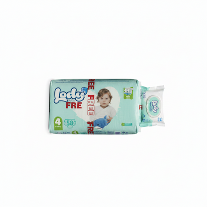 Lody Diapers Size 4 Maxi Pack with Free Wet Wipes Gift