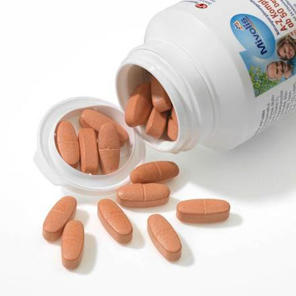 Mivolis A-Z Complete Depot 50+ Multivitamin Tablets Back of Box Nutrition Facts