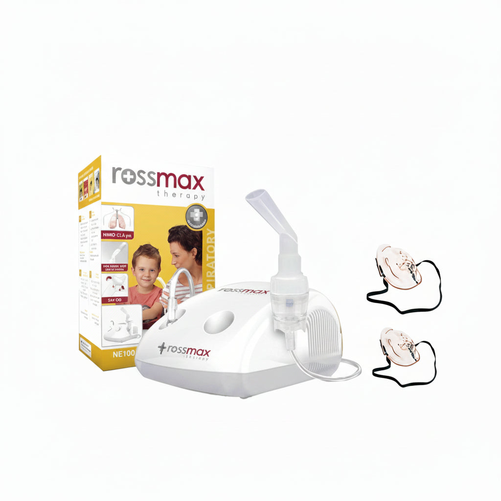 جهاز جلسات التنفس نيبولايزر روزماكس NE100 بضاغط هواء للكبار والأطفال | Rossmax