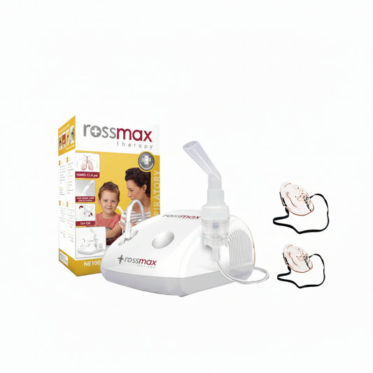 جهاز جلسات التنفس نيبولايزر روزماكس NE100 بضاغط هواء للكبار والأطفال | Rossmax